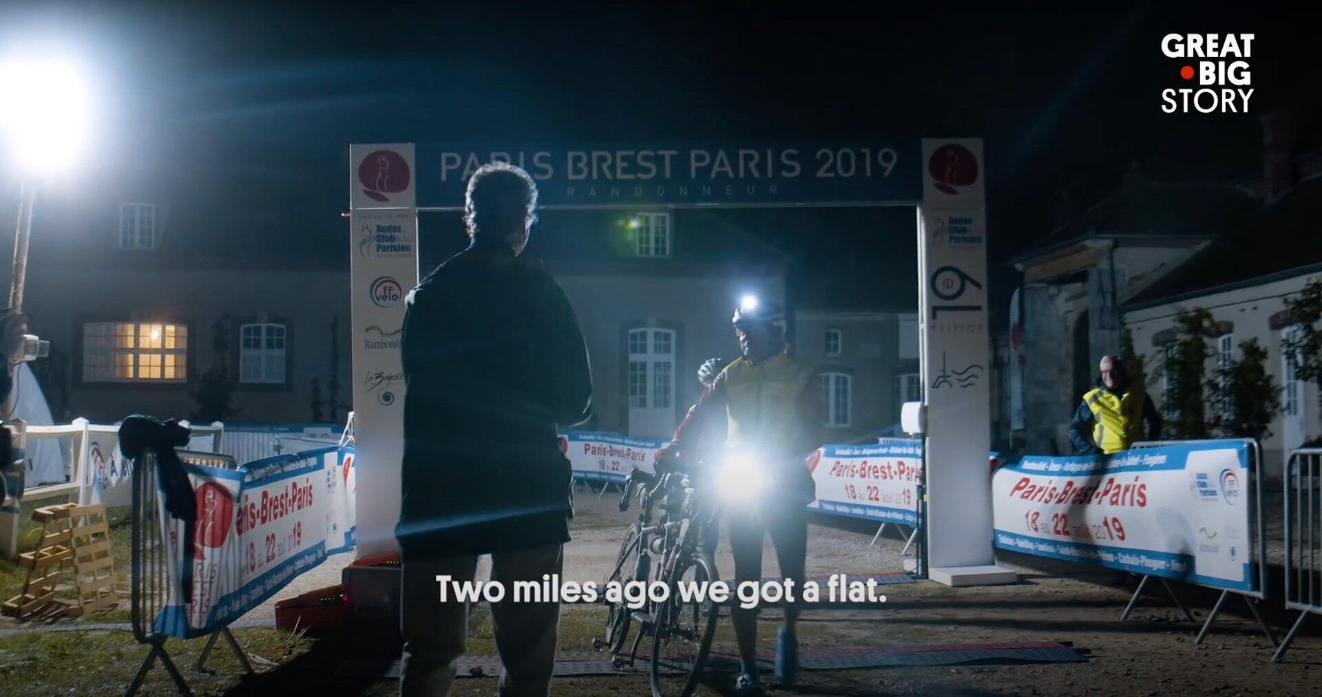 Night checkpoint at Paris-Brest-Paris, Loving in Tandem