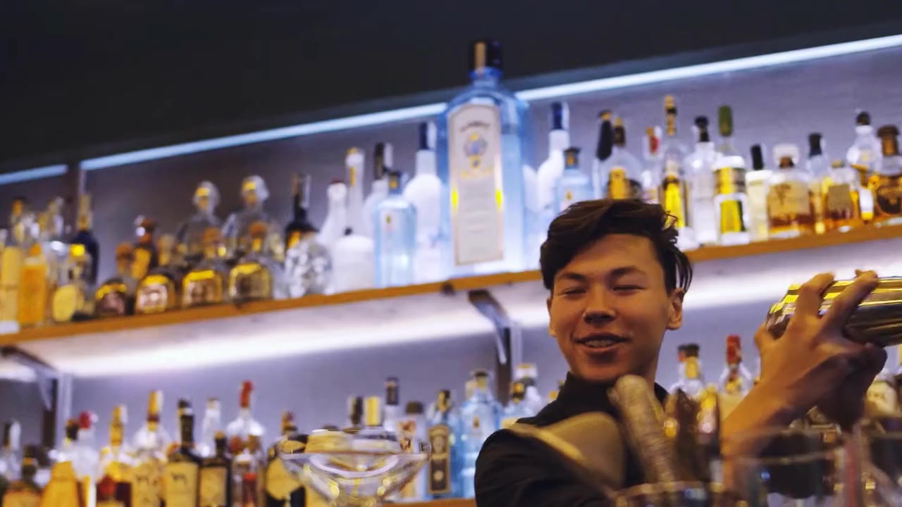 A young bartender shaking a cocktail, Shake Your Future for Bacardi, directed by Joris Skudra